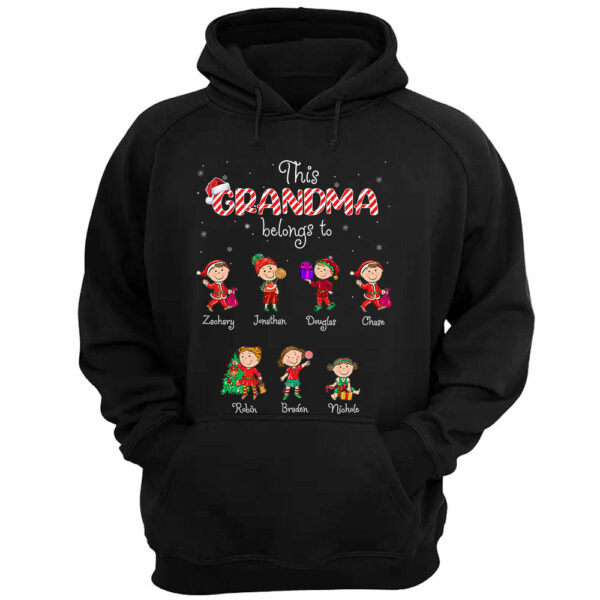 Personalized This Grandma Belongs To Custom Grandkids Name Christmas Shirt For Grandma - Image 3