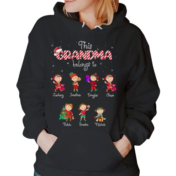 Personalized This Grandma Belongs To Custom Grandkids Name Christmas Shirt For Grandma - Image 4