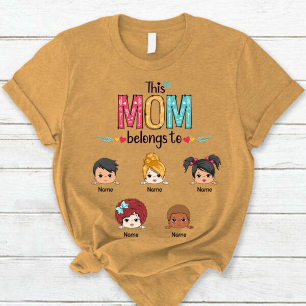 Personalized This Mom Belongs To Kids Shirt Funny Mom With Kids Names Shirt Gift For Mom - Image 4
