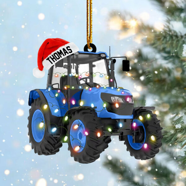 Personalized Tractor Christmas Ornament, Tractor Flat Ornament, Custom Name Tractor Ornament For Tractor Driver - HH0511 - Image 7