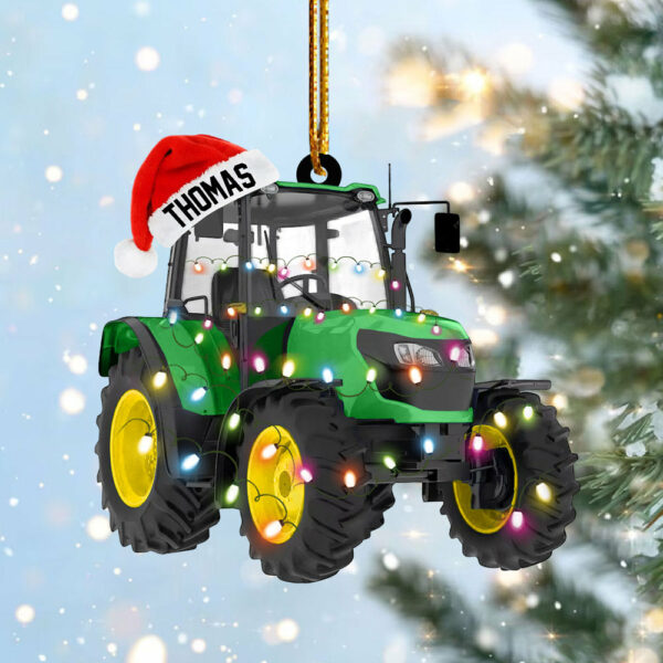 Personalized Tractor Christmas Ornament, Tractor Flat Ornament, Custom Name Tractor Ornament For Tractor Driver - HH0511 - Image 8