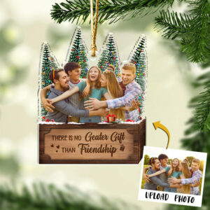 Personalized Transparent Ornament - Best Friends Gifts - There Is No Greater Gift Than Friendship - Custom Ornament From Photo - Custom Shape Ornament