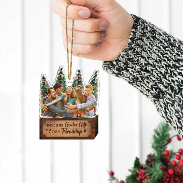 Personalized Transparent Ornament - Best Friends Gifts - There Is No Greater Gift Than Friendship - Custom Ornament From Photo - Custom Shape Ornament - Image 4