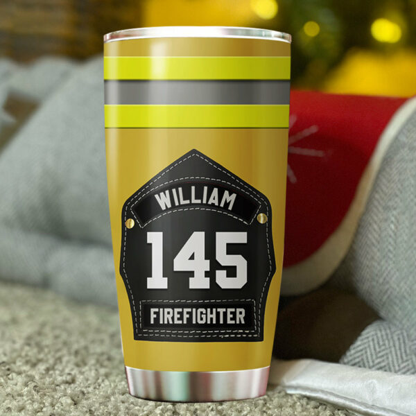 Personalized Tumbler Gift For Firefighter Helmet Shields And Fronts Add A Touch Of Personalization K1702 - Image 4