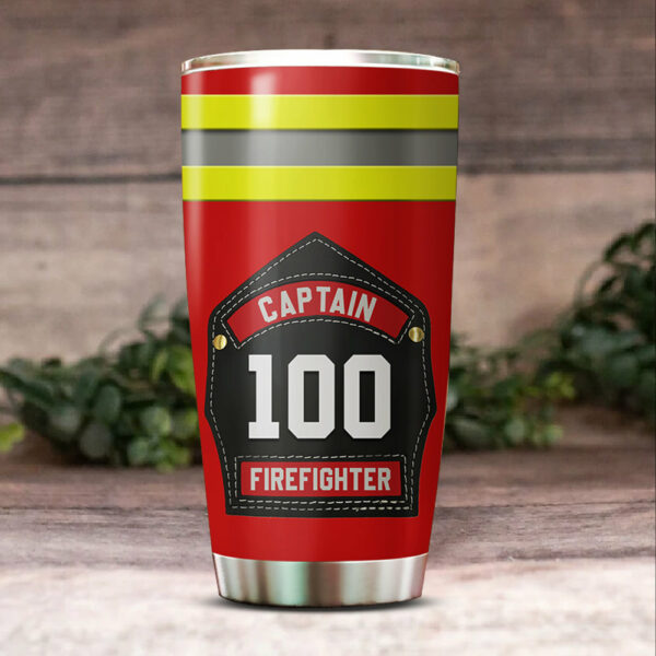 Personalized Tumbler Gift For Firefighter Helmet Shields And Fronts Add A Touch Of Personalization K1702 - Image 2