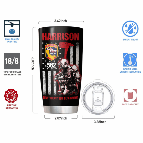 Personalized Tumbler Gift For Firefighter Thin Red Line Firefighter K1702 - Image 2