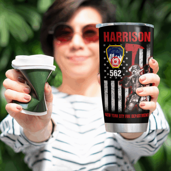 Personalized Tumbler Gift For Firefighter Thin Red Line Firefighter K1702 - Image 3