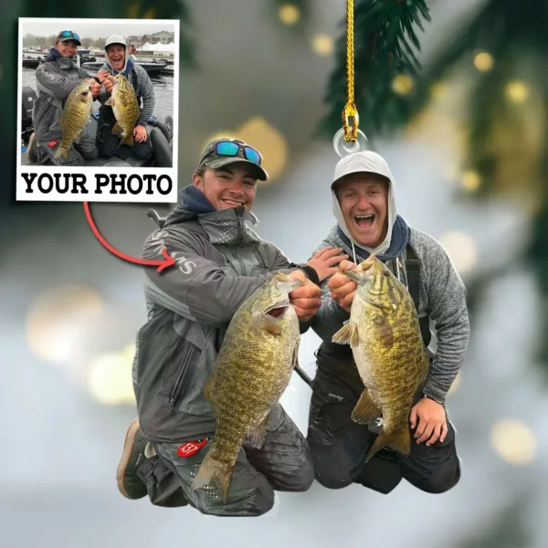 Personalized Upload Photo Ornament Gift For Fishing Lovers - Custom Upload Photo Fisherman - Image 7