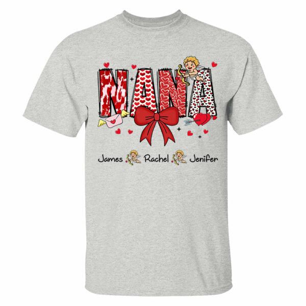 Personalized Valentine Mama Coquette Shirt For Mimi Nana Mom Grandma - Custom Kid Names - Image 3