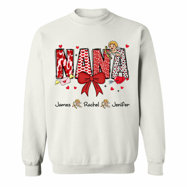 Personalized Valentine Mama Coquette Shirt For Mimi Nana Mom Grandma - Custom Kid Names - Image 10