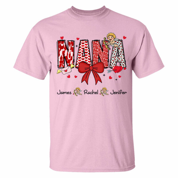 Personalized Valentine Mama Coquette Shirt For Mimi Nana Mom Grandma - Custom Kid Names - Image 5