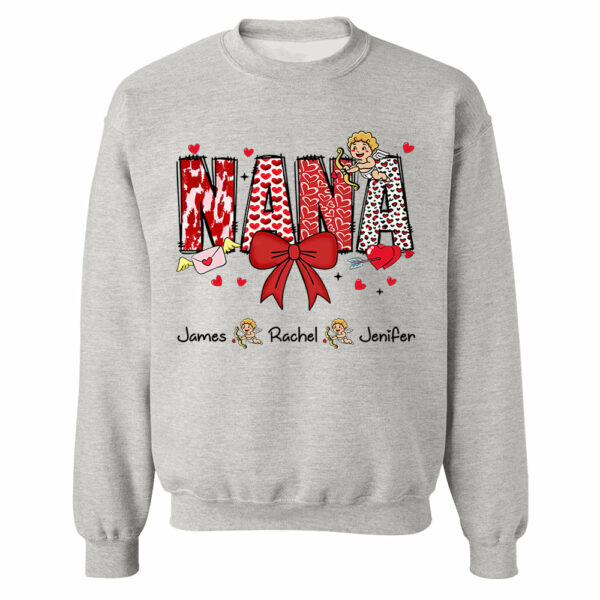 Personalized Valentine Mama Coquette Shirt For Mimi Nana Mom Grandma - Custom Kid Names - Image 12