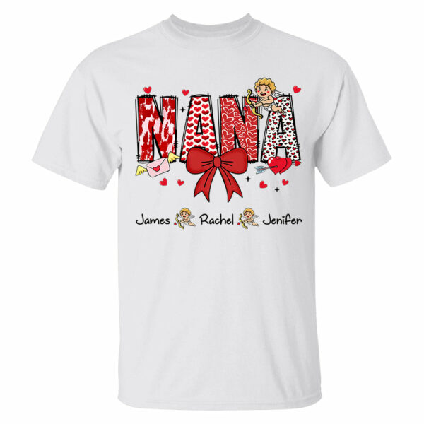 Personalized Valentine Mama Coquette Shirt For Mimi Nana Mom Grandma - Custom Kid Names - Image 2