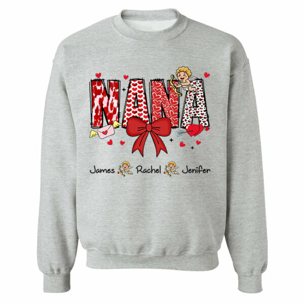 Personalized Valentine Mama Coquette Shirt For Mimi Nana Mom Grandma - Custom Kid Names - Image 11