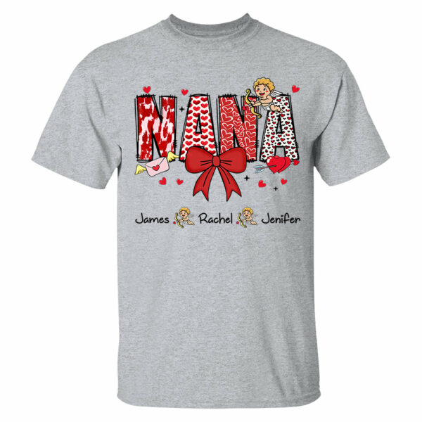 Personalized Valentine Mama Coquette Shirt For Mimi Nana Mom Grandma - Custom Kid Names - Image 4