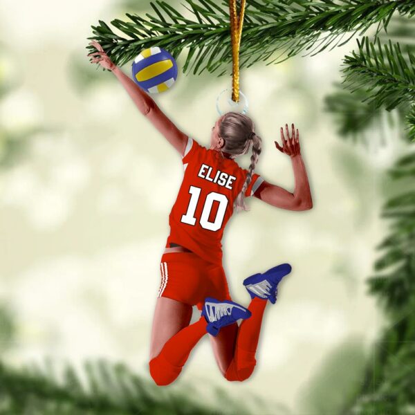 Personalized Volleyball Player Christmas Ornament, Custom Name Number Volleyball Girl Ornament|Volleyball Team Gift, Volleyball Lover Gifts - Image 3