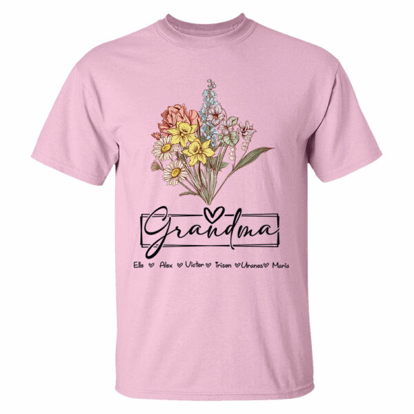 Personalized Wildflower Grandma And Kids Name Shirt - Mother's Day Gift - Image 3