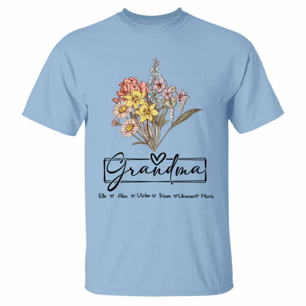 Personalized Wildflower Grandma And Kids Name Shirt - Mother's Day Gift - Image 4