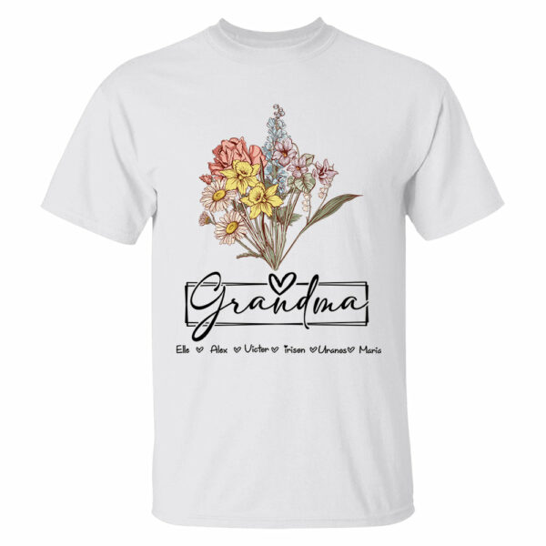Personalized Wildflower Grandma And Kids Name Shirt - Mother's Day Gift - Image 2