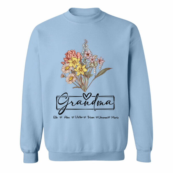 Personalized Wildflower Grandma And Kids Name Shirt - Mother's Day Gift - Image 9