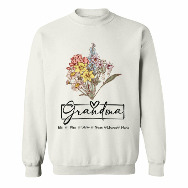 Personalized Wildflower Grandma And Kids Name Shirt - Mother's Day Gift - Image 6