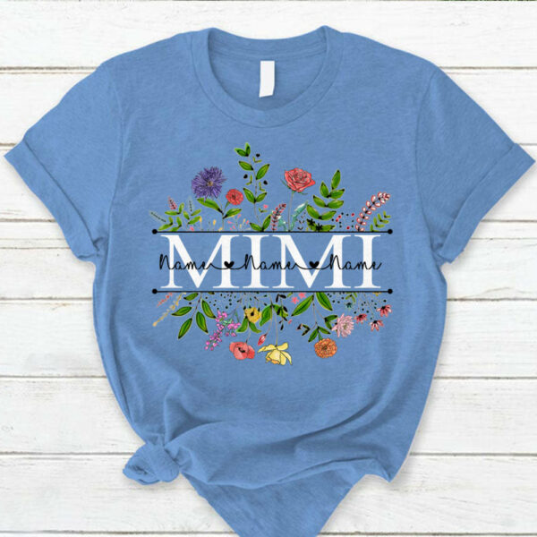 Personalized Wildflowers Mimi And Grandkids Name Shirts For Mimi - Image 2