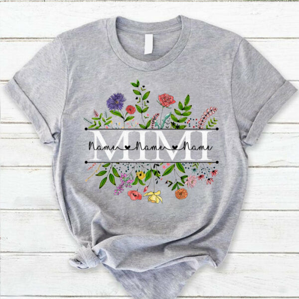 Personalized Wildflowers Mimi And Grandkids Name Shirts For Mimi - Image 3