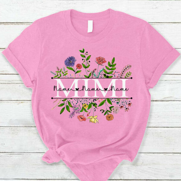 Personalized Wildflowers Mimi And Grandkids Name Shirts For Mimi - Image 4