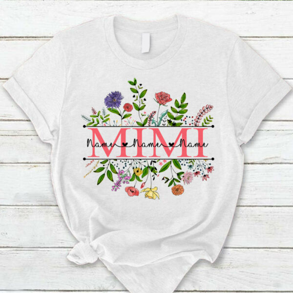 Personalized Wildflowers Mimi And Grandkids Name Shirts For Mimi