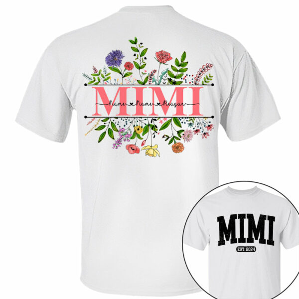 Personalized Wildflowers Mimi Grandkids Shirt For Grandma - Image 2