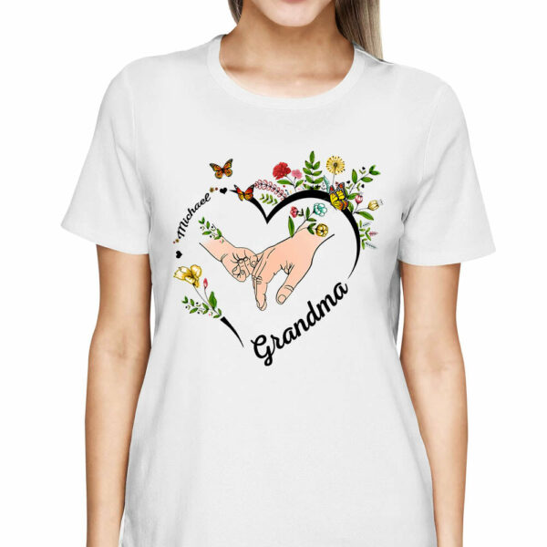 Personalized Wildflowers Mimi Hands And Grandkids Hands Shirts For Grandma - Image 2