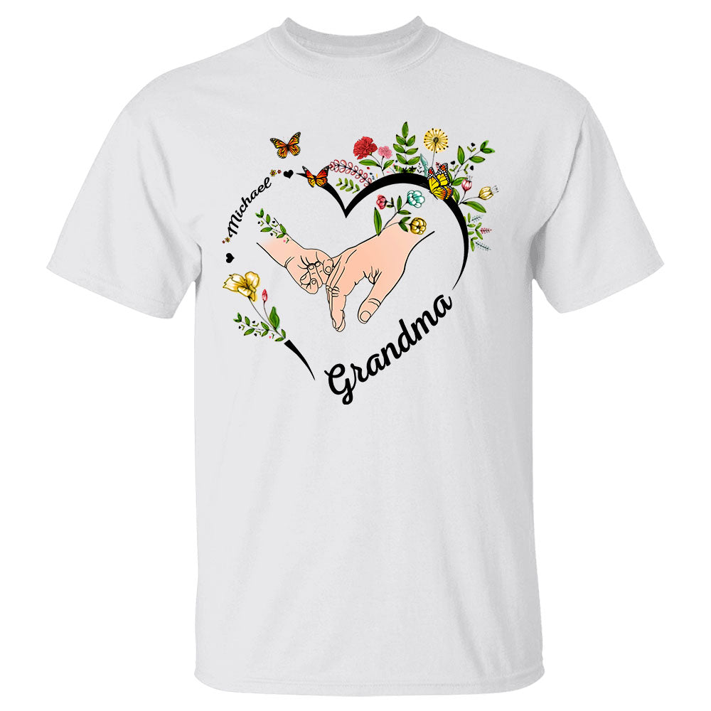 Personalized Wildflowers Mimi Hands And Grandkids Hands Shirts For Grandma
