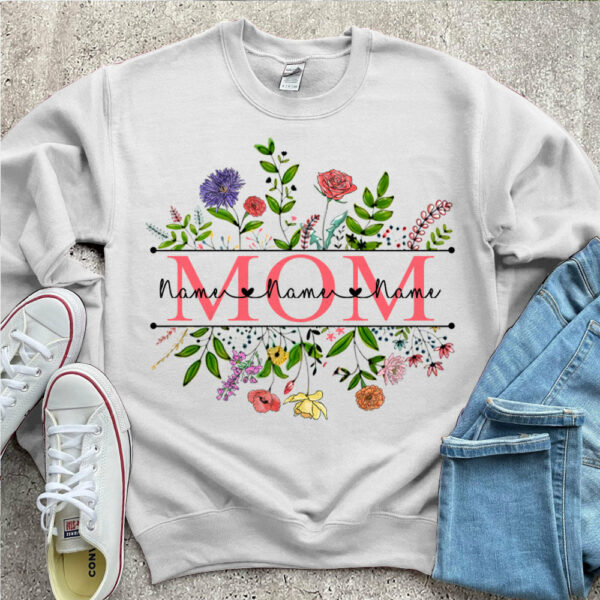 Personalized Wildflowers Mom And Grandkids Name Shirts For Mom - Image 5