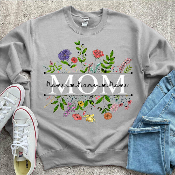 Personalized Wildflowers Mom And Grandkids Name Shirts For Mom - Image 6