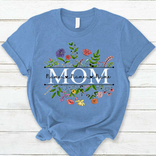 Personalized Wildflowers Mom And Grandkids Name Shirts For Mom - Image 4