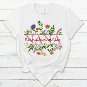 Personalized Wildflowers Watercolor Birth Flowers, Watercolor Floral Shirts For Grandma