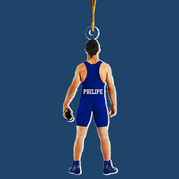 Personalized Wrestling Acrylic Christmas Ornament, Custom Name Wrestler Ornament for Him - Image 5