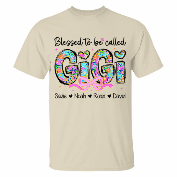 Personlized Blessed To Be Called Grandma Shirt, Custom Nickname and Kid T1807 - Image 3