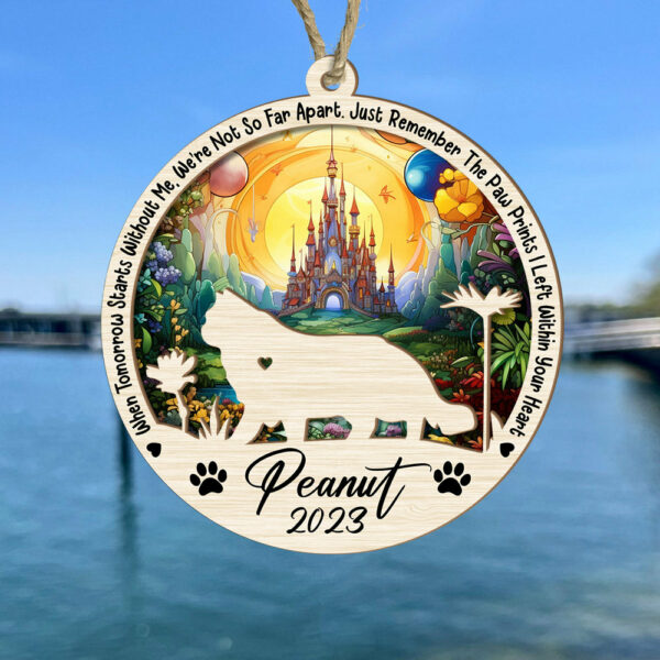 Pet Memorial Suncatcher Personalized Ornament - Loss of Pet Sympathy Gift - Handmade Custom Name Cat Decor, Engraved Cat Lovers Gift - Image 2