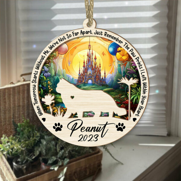 Pet Memorial Suncatcher Personalized Ornament - Loss of Pet Sympathy Gift - Handmade Custom Name Cat Decor, Engraved Cat Lovers Gift - Image 4