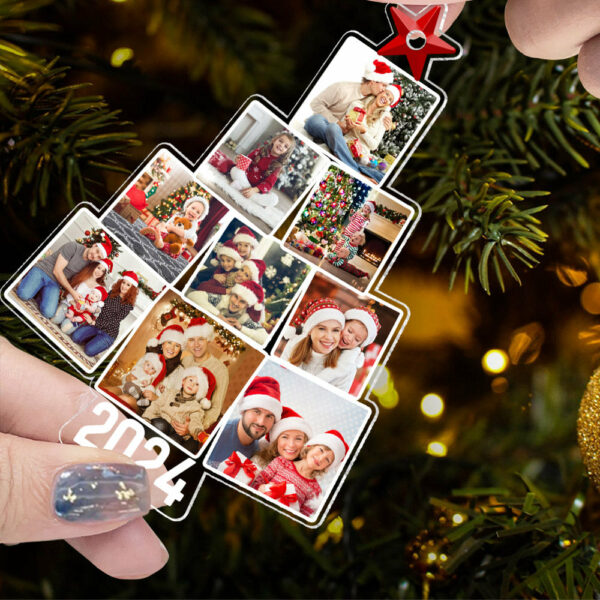 Photo Family Tree Christmas - Personalized Acrylic Photo Ornament - Image 6