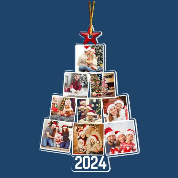 Photo Family Tree Christmas - Personalized Acrylic Photo Ornament - Image 4