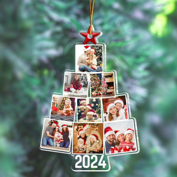 Photo Family Tree Christmas - Personalized Acrylic Photo Ornament - Image 3