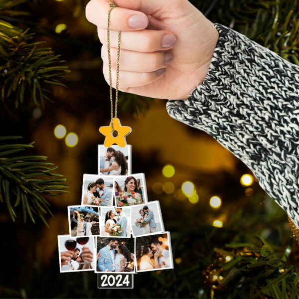 Photo Wedding Christmas Tree Personalized Acrylic Ornament For Couple - Image 5