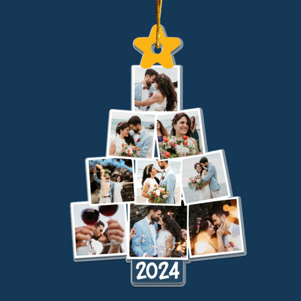 Photo Wedding Christmas Tree Personalized Acrylic Ornament For Couple - Image 4