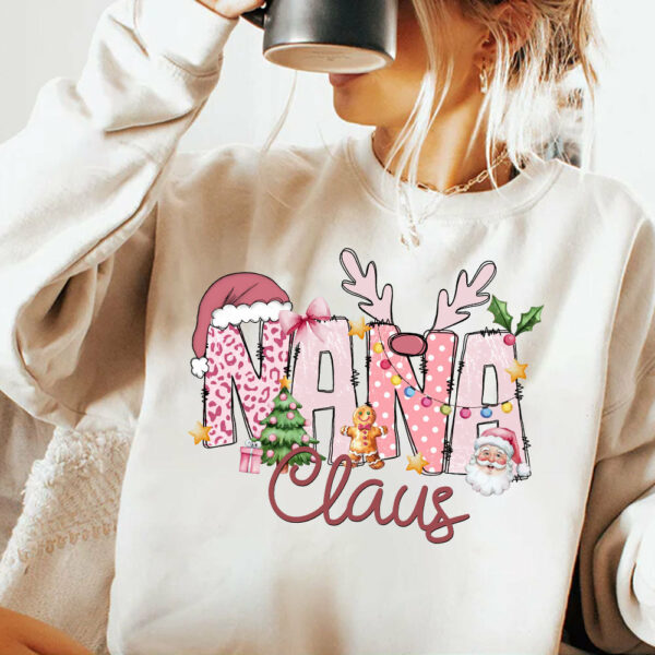Pink Trend Gigi Claus Custom Sweatshirt - Best Family Christmas Gift for Grandma - Image 3