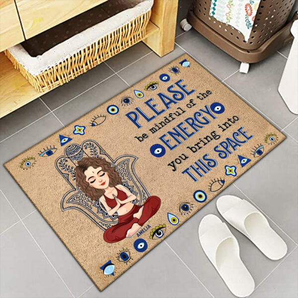 Please Be Mindful Of The Energy You Bring To This Place - Custom Doormat For Yoga Lovers - Personalized Cute Gifts NA04 - Image 4