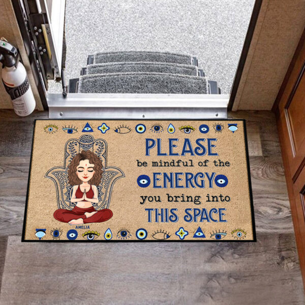 Please Be Mindful Of The Energy You Bring To This Place - Custom Doormat For Yoga Lovers - Personalized Cute Gifts NA04 - Image 3