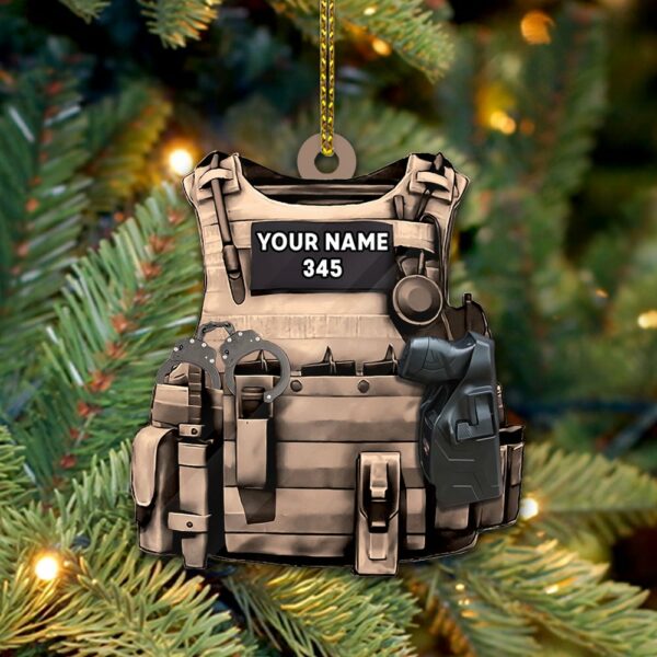 Police Bulletproof Personalized Ornament Gifts For Police Policeman A Festival Gift - Image 3