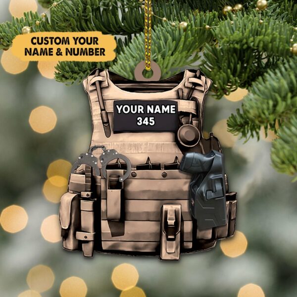 Police Bulletproof Personalized Ornament Gifts For Police Policeman A Festival Gift - Image 2